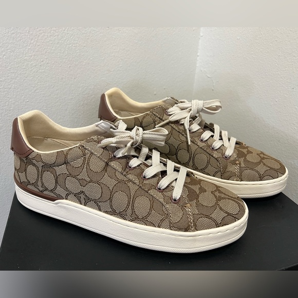 Coach Women's Signature Jacquard Clip Low Top Size 9B - Picture 2 of 7